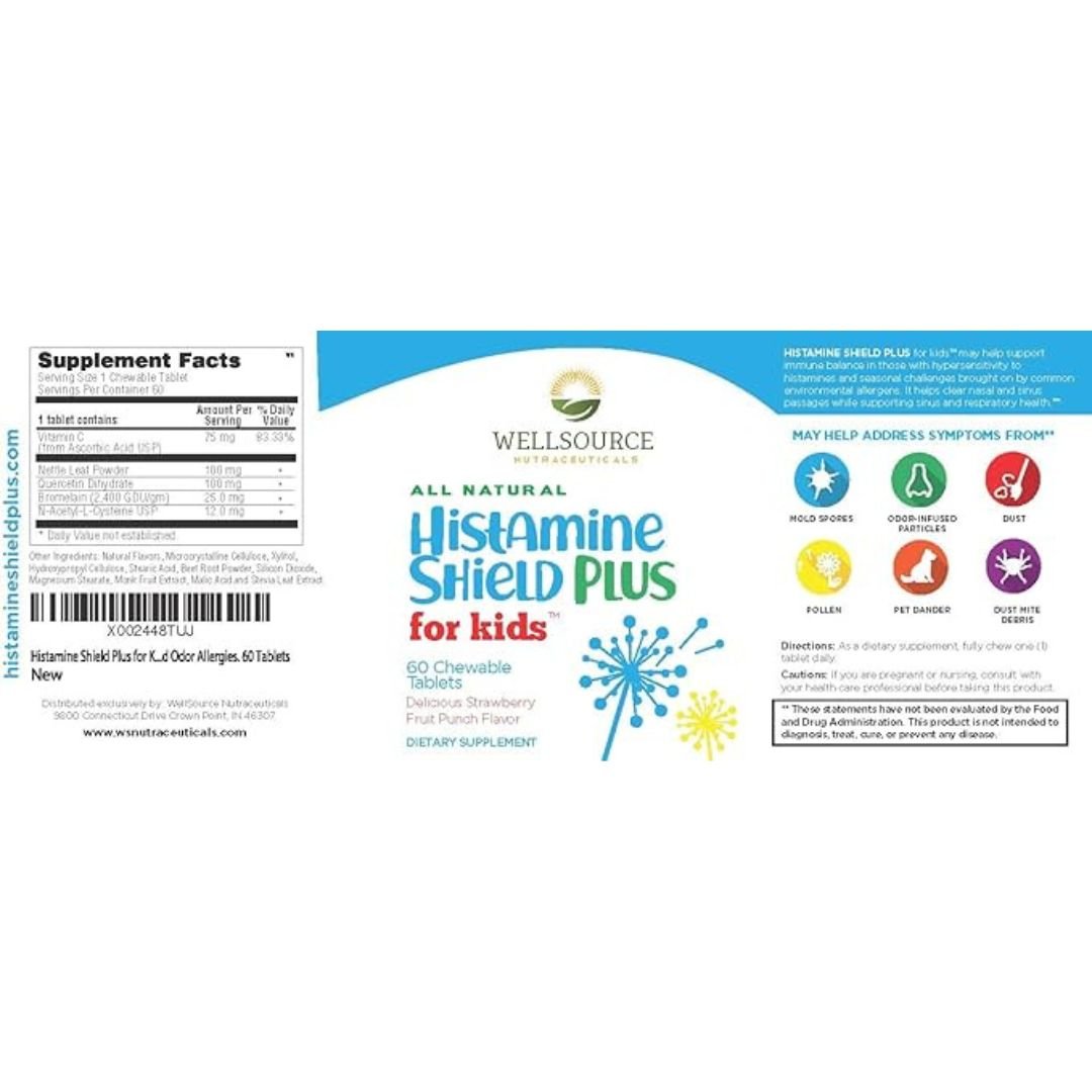 HISTAMINA SHIELD PLUS FOR KIDS WELLSOURCE 60 CAPS