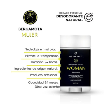 DESODORANTE EN BARRA MUJER 50 G OC MARKET
