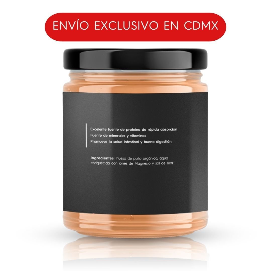 CALDO DE POLLO BAJO EN GRASA 500 ML · ENVÍO EXCLUSIVO EN CDMX ·