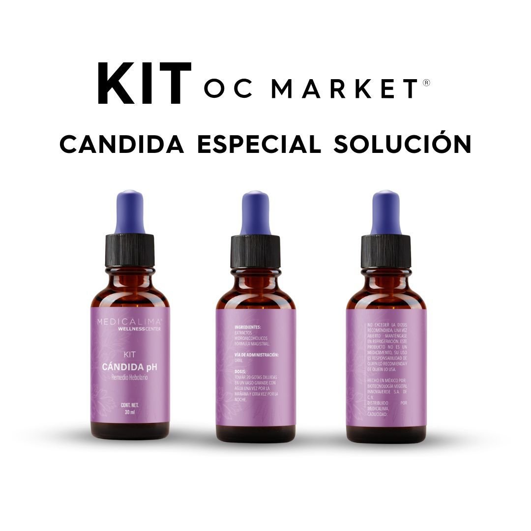 KIT CANDIDA ESPECIAL SOLUCION, EXTRACTO Y SHAMPOO MEDICALIMA