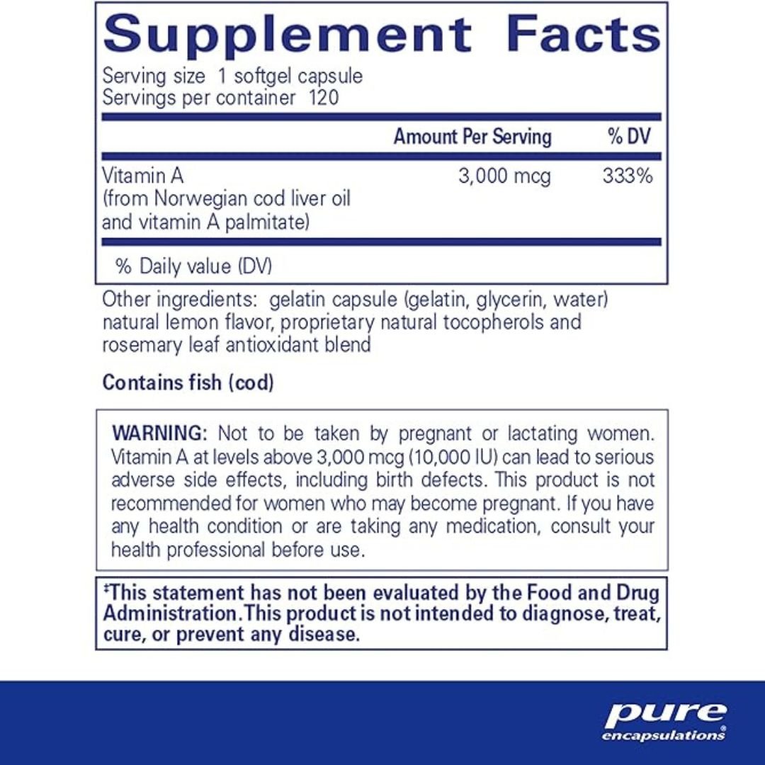 VITAMINA A  120 CAPS PURE ENCAPSULATIONS