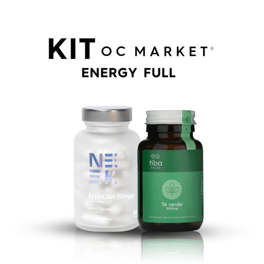KIT OCM ENERGY FULL (TIBA SALUD TE VERDE, VINAGRE DE MANZANA 60 CAPSULAS NEEK)