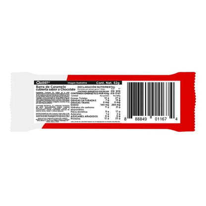 BARRA QUEST SABOR A CARAMELO CUBIERTO DE CHOCOLATE 52GR - Oc Market