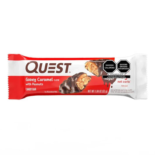 BARRA QUEST SABOR A CARAMELO CUBIERTO DE CHOCOLATE 52GR - Oc Market