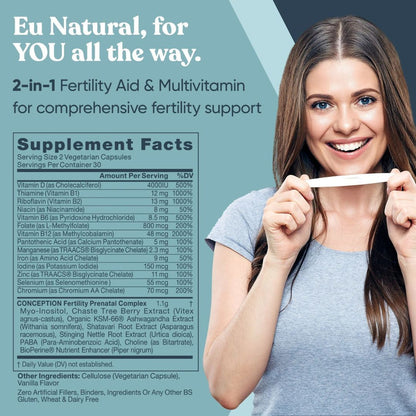 CONCEPTION INOSITOL & VITEX FEMALE FERTILIDAD 60 CAPS EU NATURAL ENERO - Oc Market