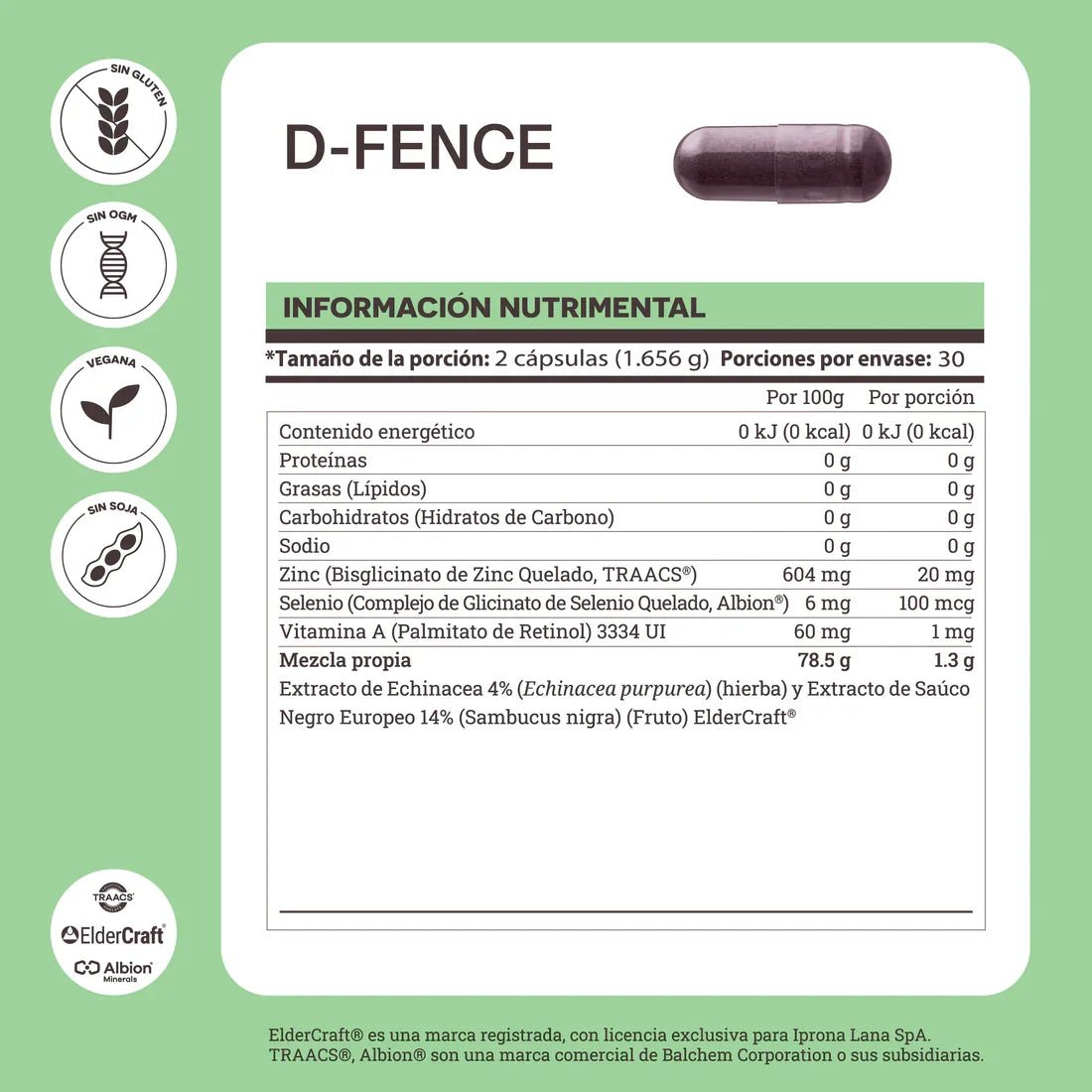 D - FENCE, ZINC, SELENIO Y VITAMINA A 60 CAPSULAS MATTER - Oc Market