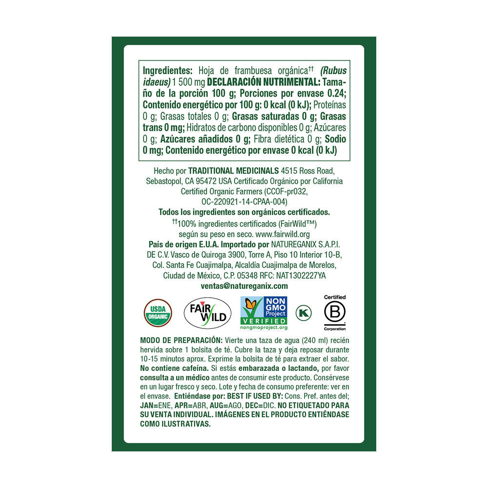 TE DE HOJA DE FRAMBUESA 24 GR